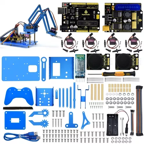 Keyestudio 4DF Mechanical PS2 Joystick Metallic Robot Arm Learning Starter Kit V2.0 for Arduino DIY